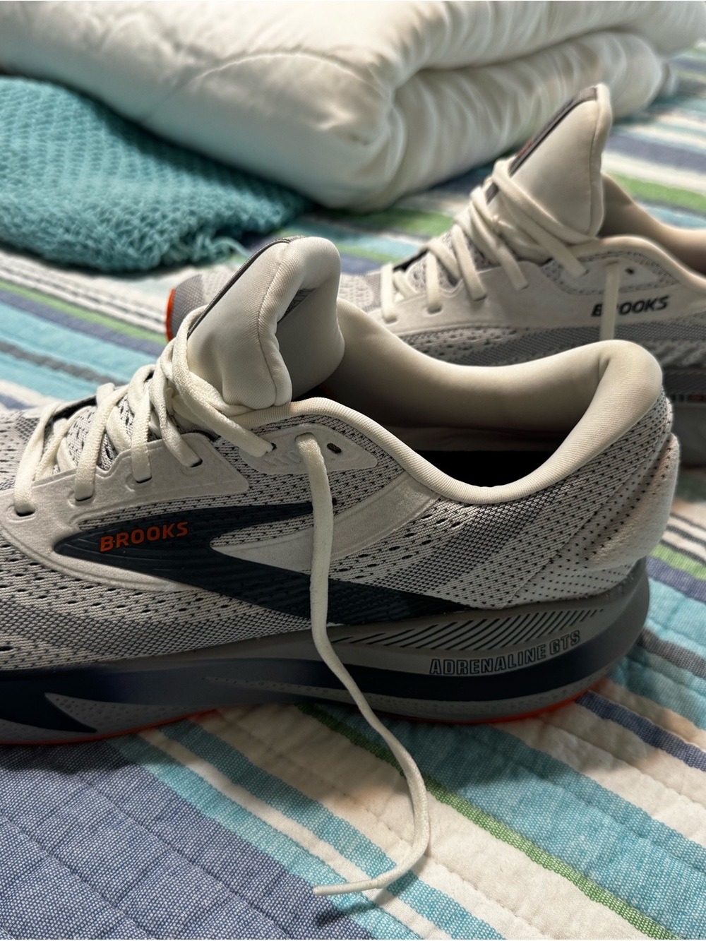 Brooks Men’s Adrenaline GTS Running Shoes - Light Gray with Navy Accents